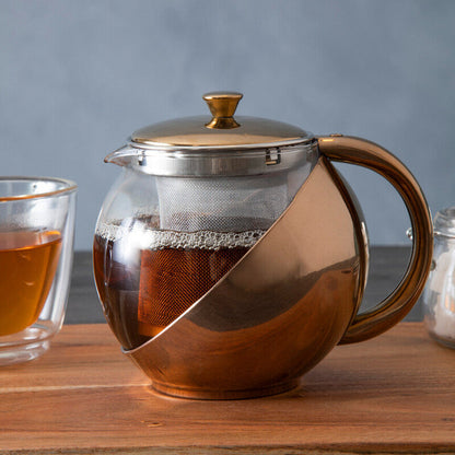Fuso Stainless Steel Teapot With Copper Finished Infuser