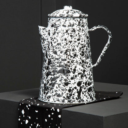 Hygge Black And White Patterned Teapot