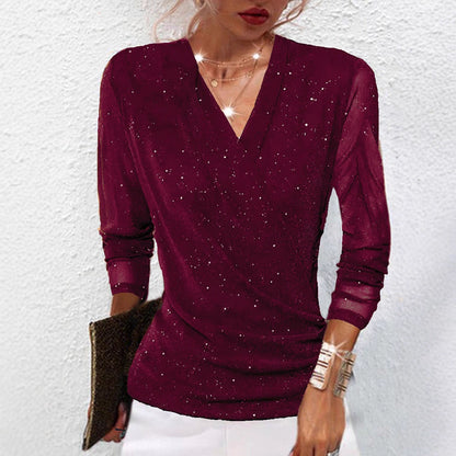 Women's Cross V-Neck Mesh Base Top