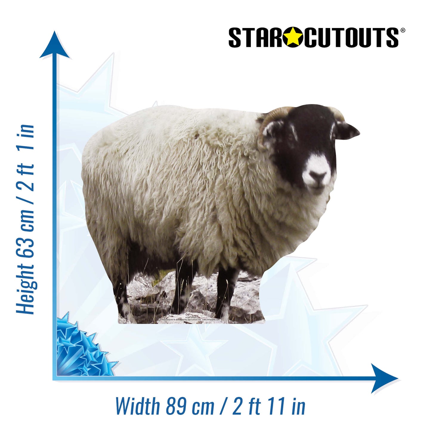 SC064 Sheep Cardboard Cut Out Height 63cm