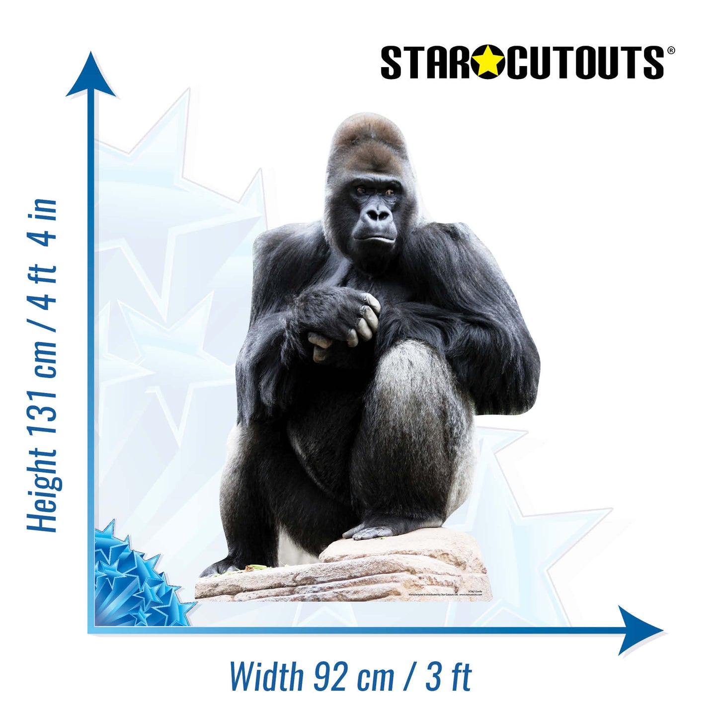 SC067 Gorilla Cardboard Cut Out Height 131cm