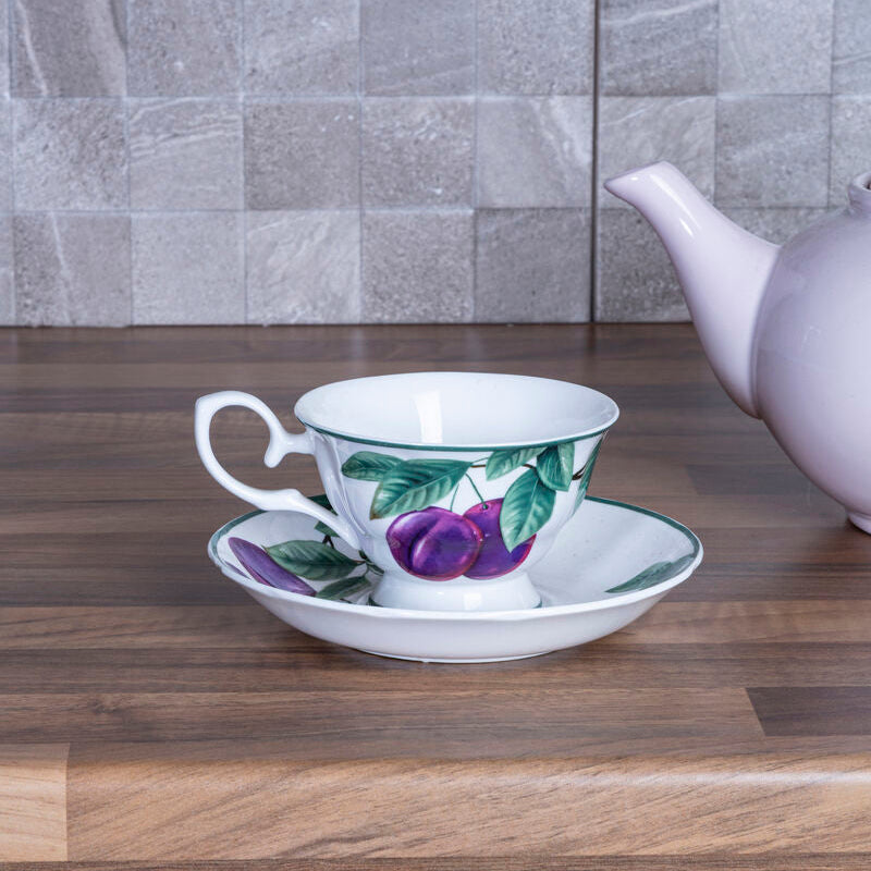 Orchard Fruits Sugar Plum Cup And Saucer