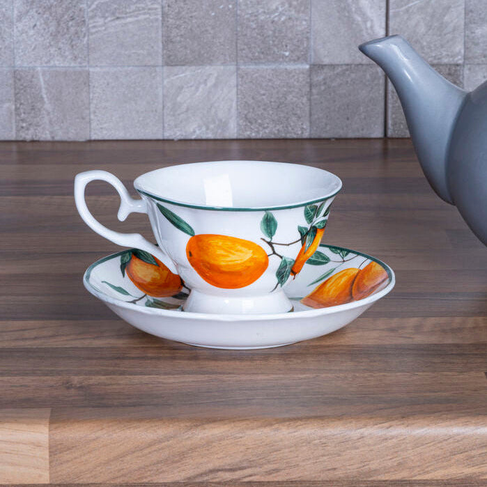 Orchard Fruits Orange Grove Cup And Saucer