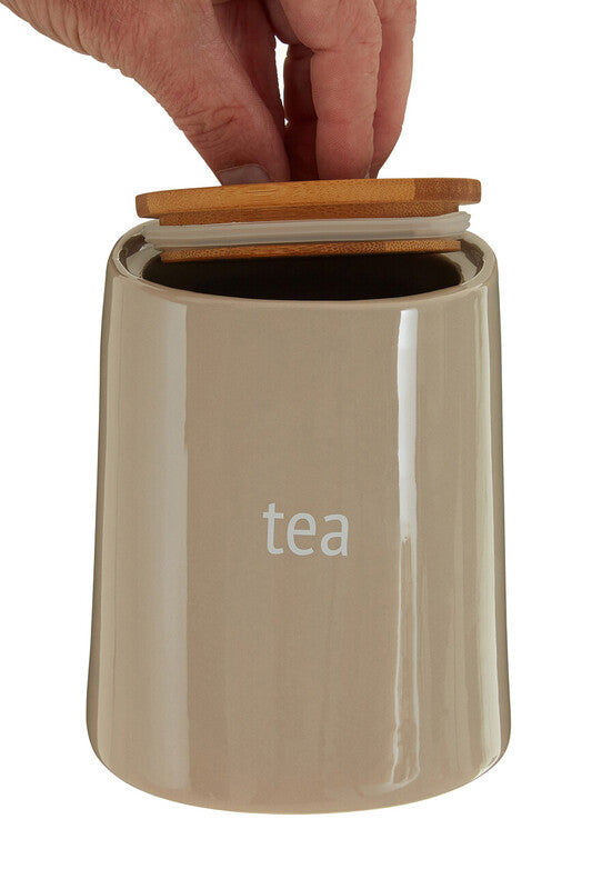Fletcher Beige Ceramic Tea Canister