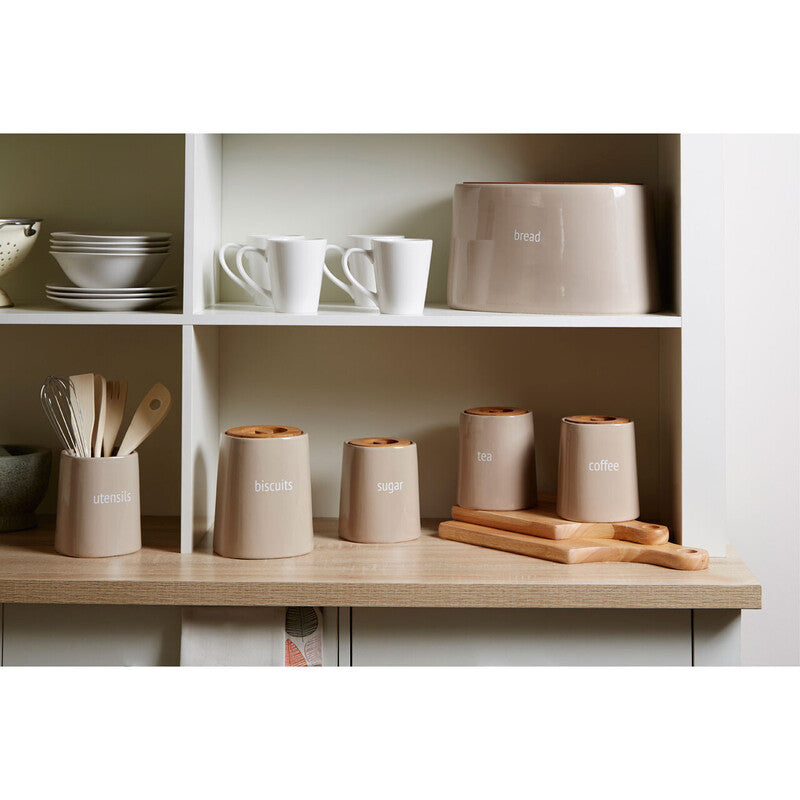 Fletcher Beige Ceramic Biscuit Canister