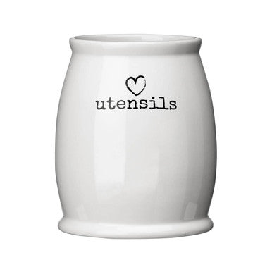 Charm White Ceramic Utensil Holder