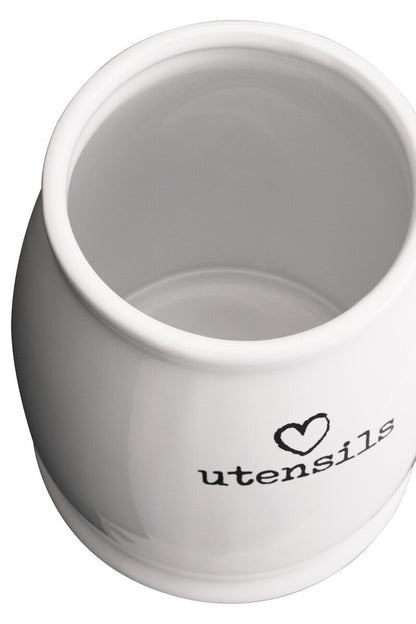 Charm White Ceramic Utensil Holder