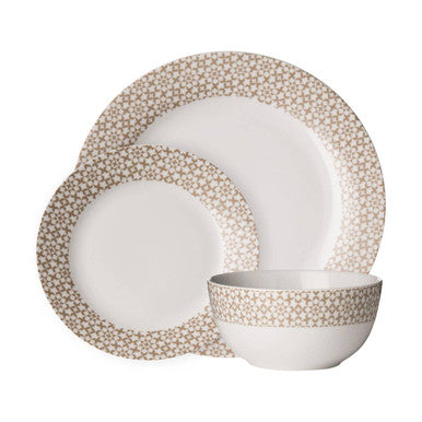 Avie Casablanca 12 Piece  Natural Dinner Set Mob