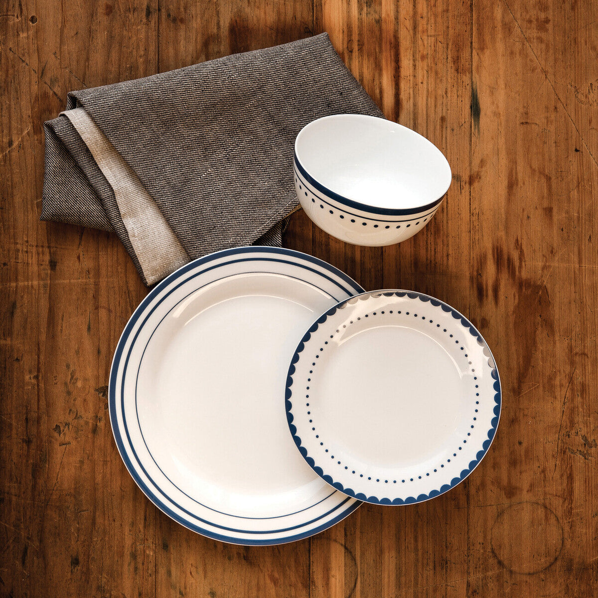 Avie Saturn 12 Piece Blue Dinner Set Mob