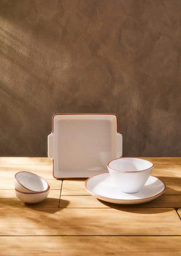 Calisto Terracotta White Glazed Dinner Plate