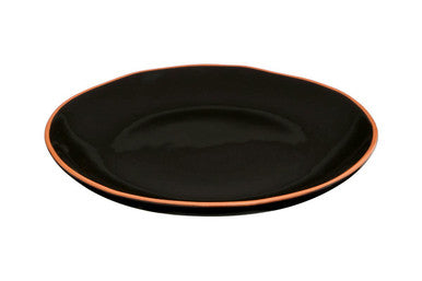 Calisto Black Glazed Terracotta Dinner Plate