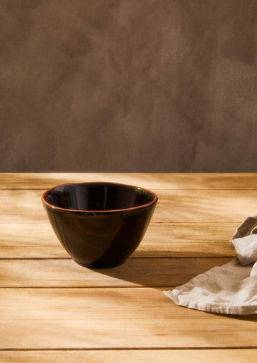 Calisto Black Glazed Terracotta Cereal Bowl