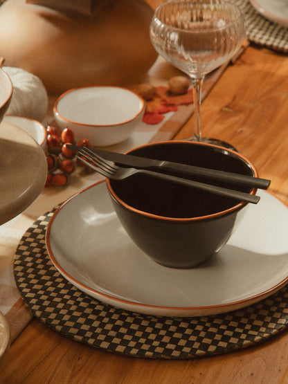 Calisto Black Glazed Terracotta Cereal Bowl