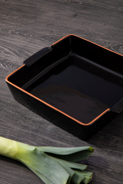 Calisto Terracotta Black Glazed Oven To Table Dish