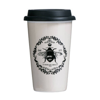 Taza Queen Bee Ceramic Travel Mug With Silicone Lid