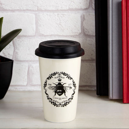 Taza Queen Bee Ceramic Travel Mug With Silicone Lid