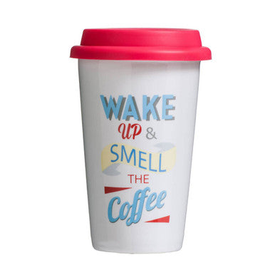 Taza Wake Up Ceramic Travel Mug with Silicone Lid