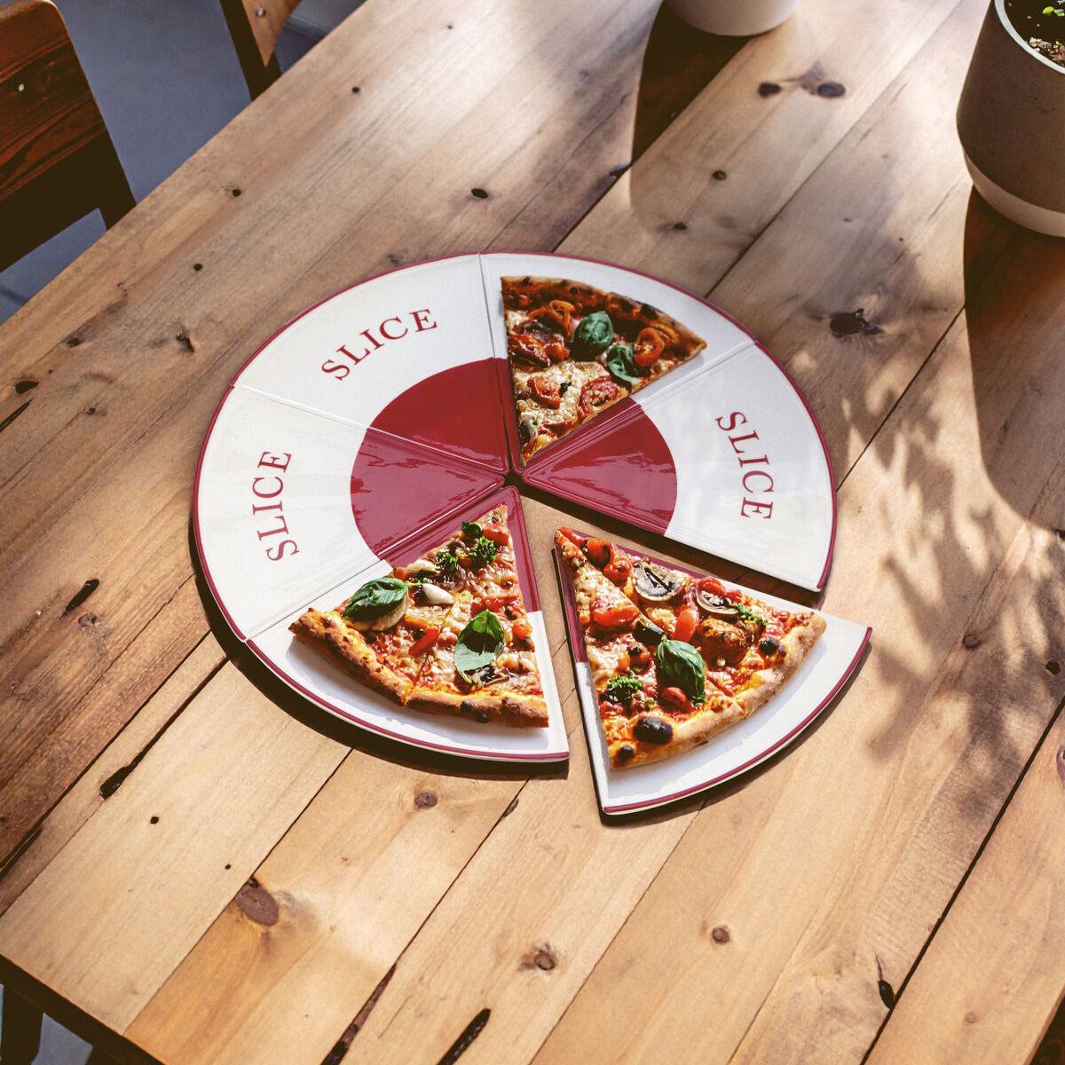 Hollywood Pizza 6 Slice Plates