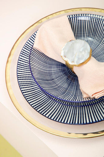 Maya 12 Piece Blue And White Dinner Set