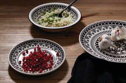 Maya 12 Piece Black And White Dinner Set