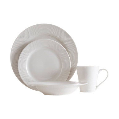 Avie 16 Pc Ribbed Dinner Set