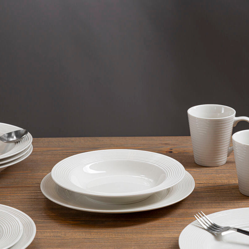 Avie 16 Pc Ribbed Dinner Set