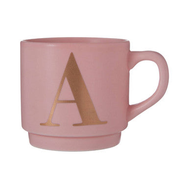 Signet Pink Monogram Mug, A