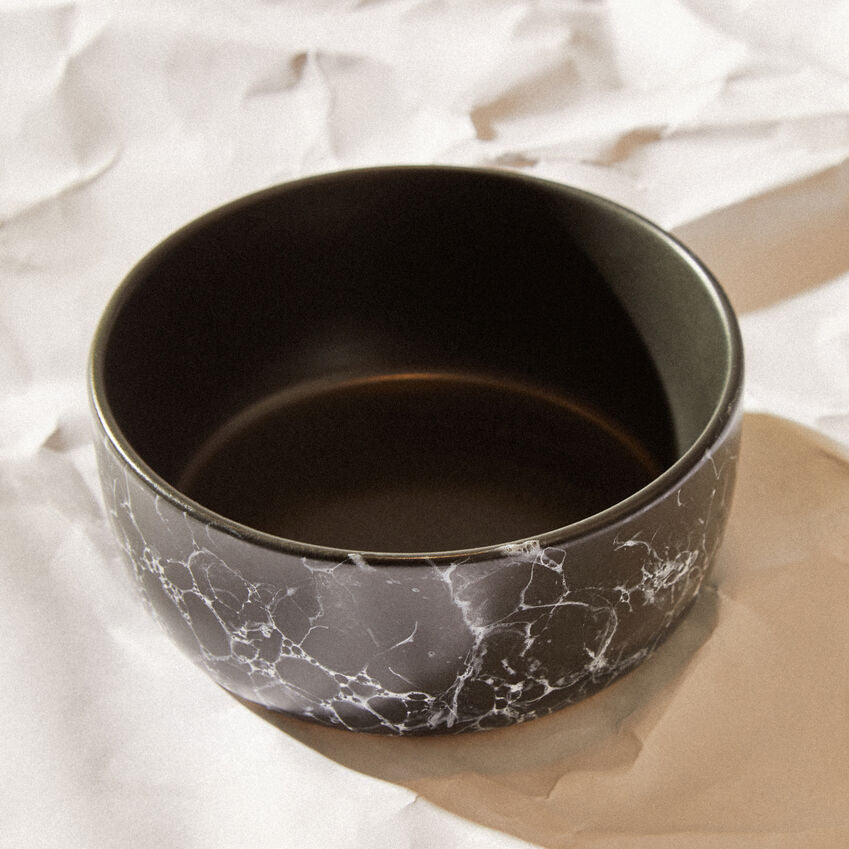 Hygge Black Faux Marble Bowl