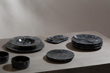 Hygge Black Marble Effect Pizza Plate