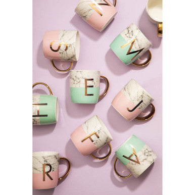 Mimo Pastel Pink S Letter Monogram Mug