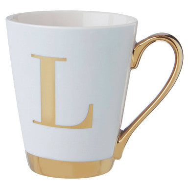 Mimo Green Frosted Deco L Letter Monogram Mug