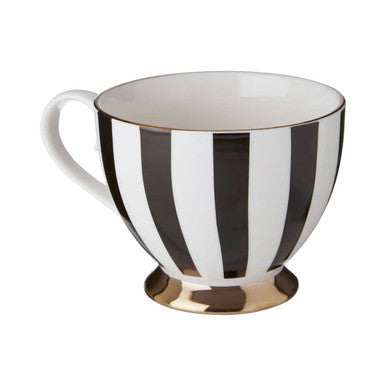 Duchess Black and White Monogram Mug, N
