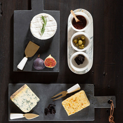 Marble Luxe Dip Bowls With Tray Set