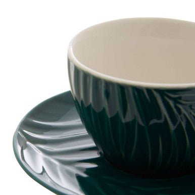 Bali Dark Green Espresso Cup And Saucer