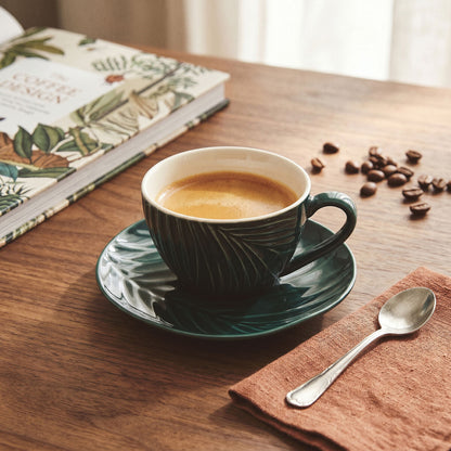 Bali Dark Green Espresso Cup And Saucer