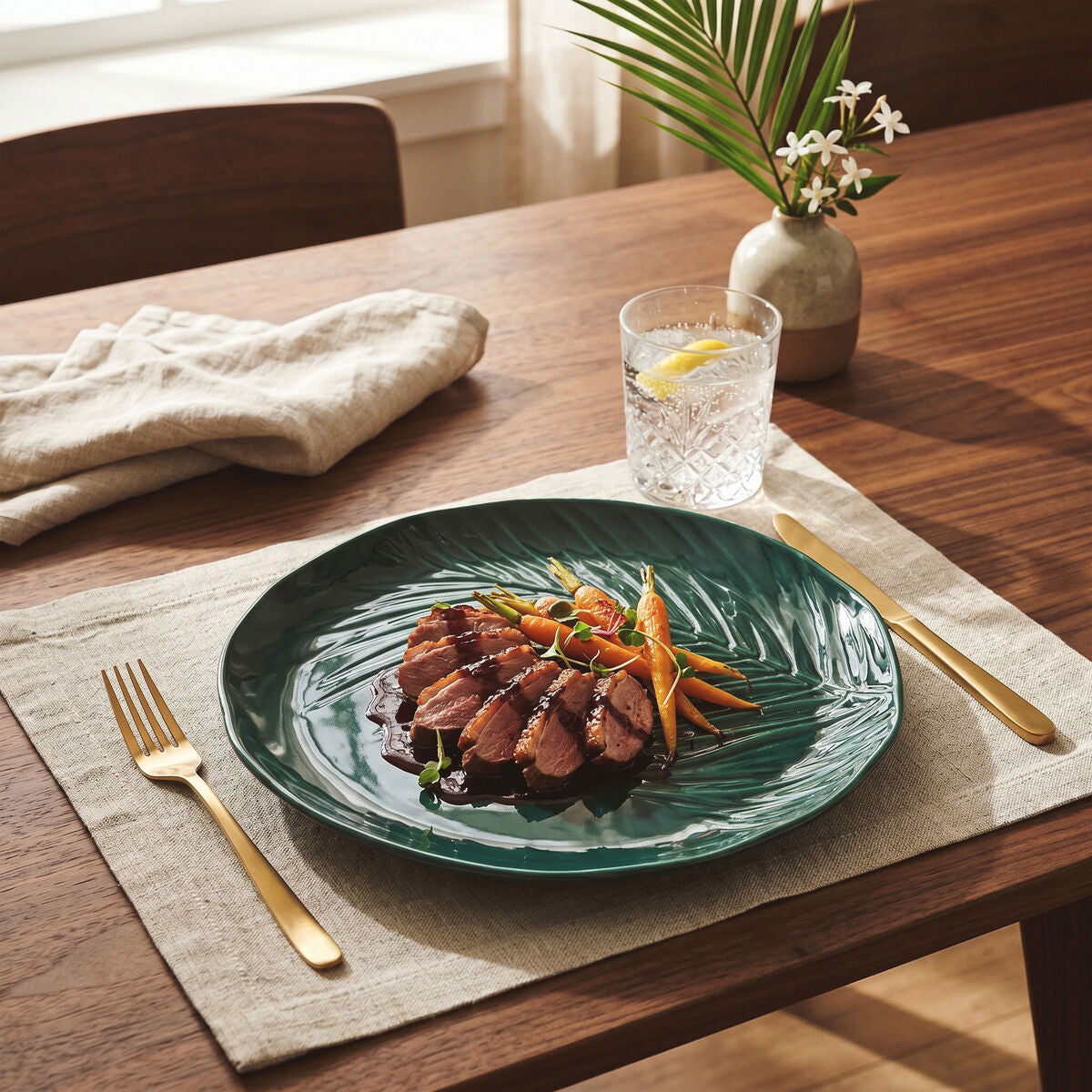 Bali Dark Green Dinner Plate