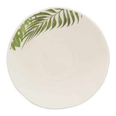 Bali Dark Green Medium Salad Bowl with Leaf Design