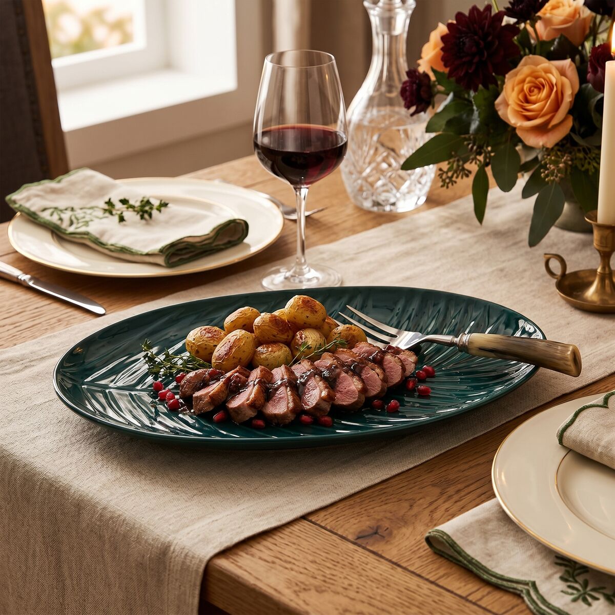 Bali Dark Green Serving Plate