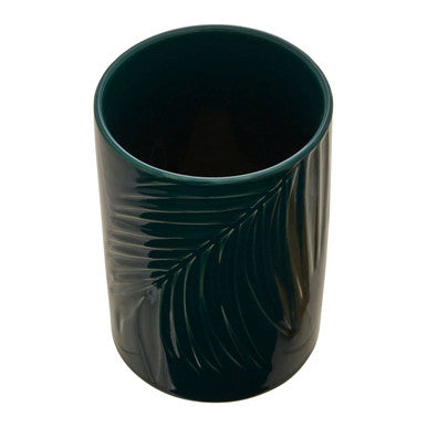 Bali Dark Green Medium Storage Jar with Bamboo Lid
