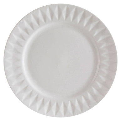 Avie 16 Piece White Embossed Dinner Set