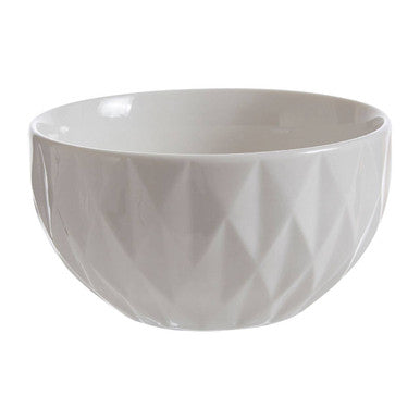 Avie 16 Piece White Embossed Dinner Set