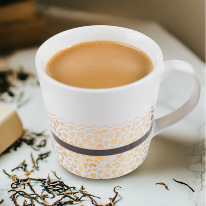 London Set Of Two Leopard Print Mugs
