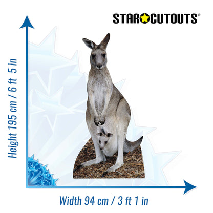 SC073 Kangaroo Cardboard Cut Out Height 195cm