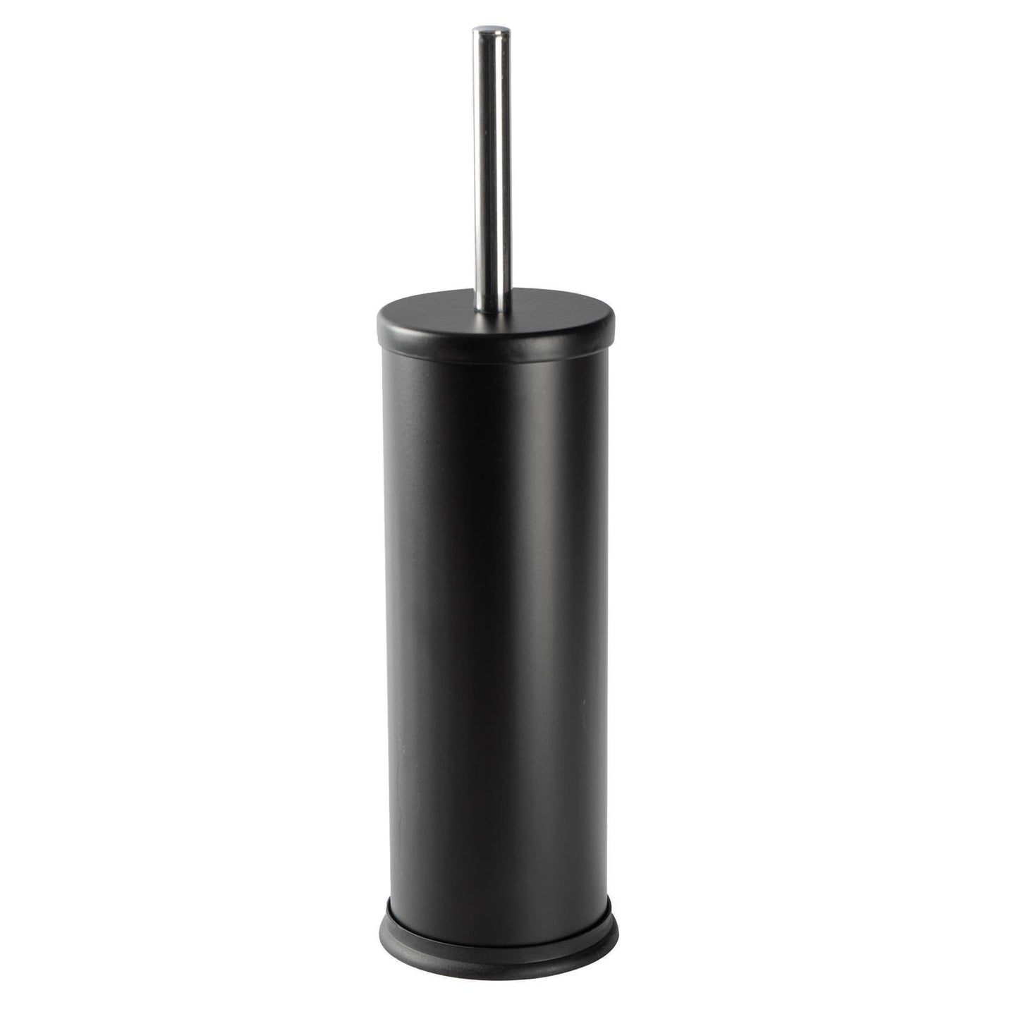 Matt Black Round Stainless Steel Toilet Brush & Holder