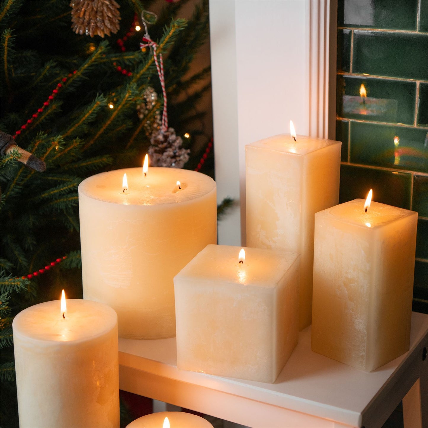 15cm Vanilla Square Pillar Candle