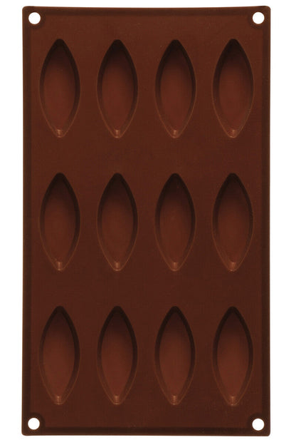 12 Elongated Oval Shape Silicone Chocolate Mould