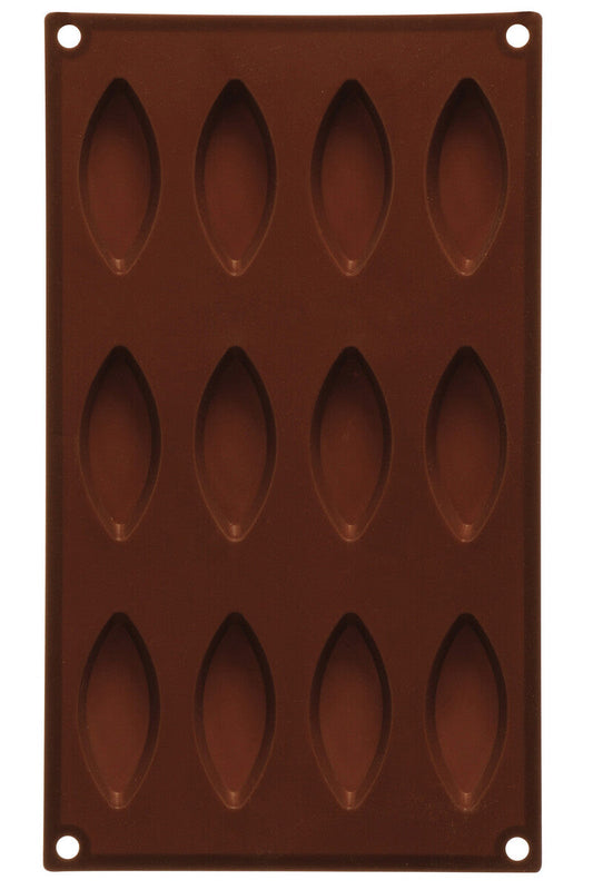 12 Elongated Oval Shape Silicone Chocolate Mould