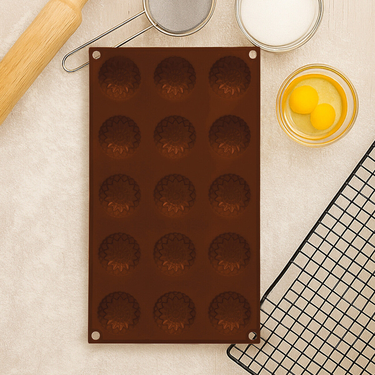 15 Flower Shape Silicone Chocolate Mould