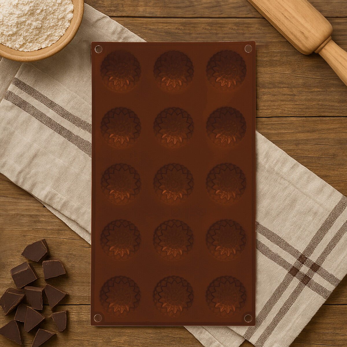 15 Flower Shape Silicone Chocolate Mould