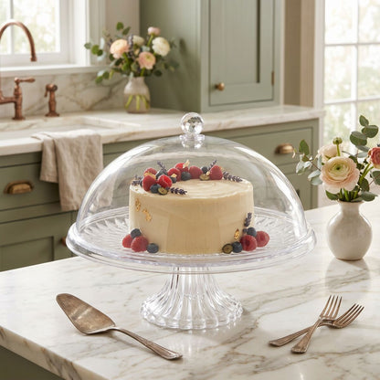 Faye Clear Acrylic Cake Stand With Dome Lid